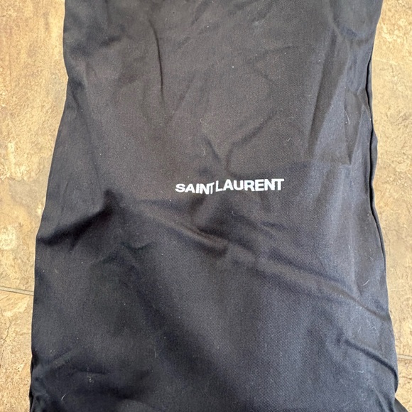 Saint Laurent Black Embossed Heels with Gold Detail - Picture 5 of 7